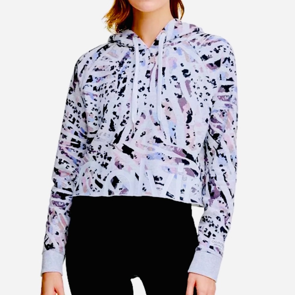 🐆 Calvin Klein Performance Cropped Animal Print Hoodie